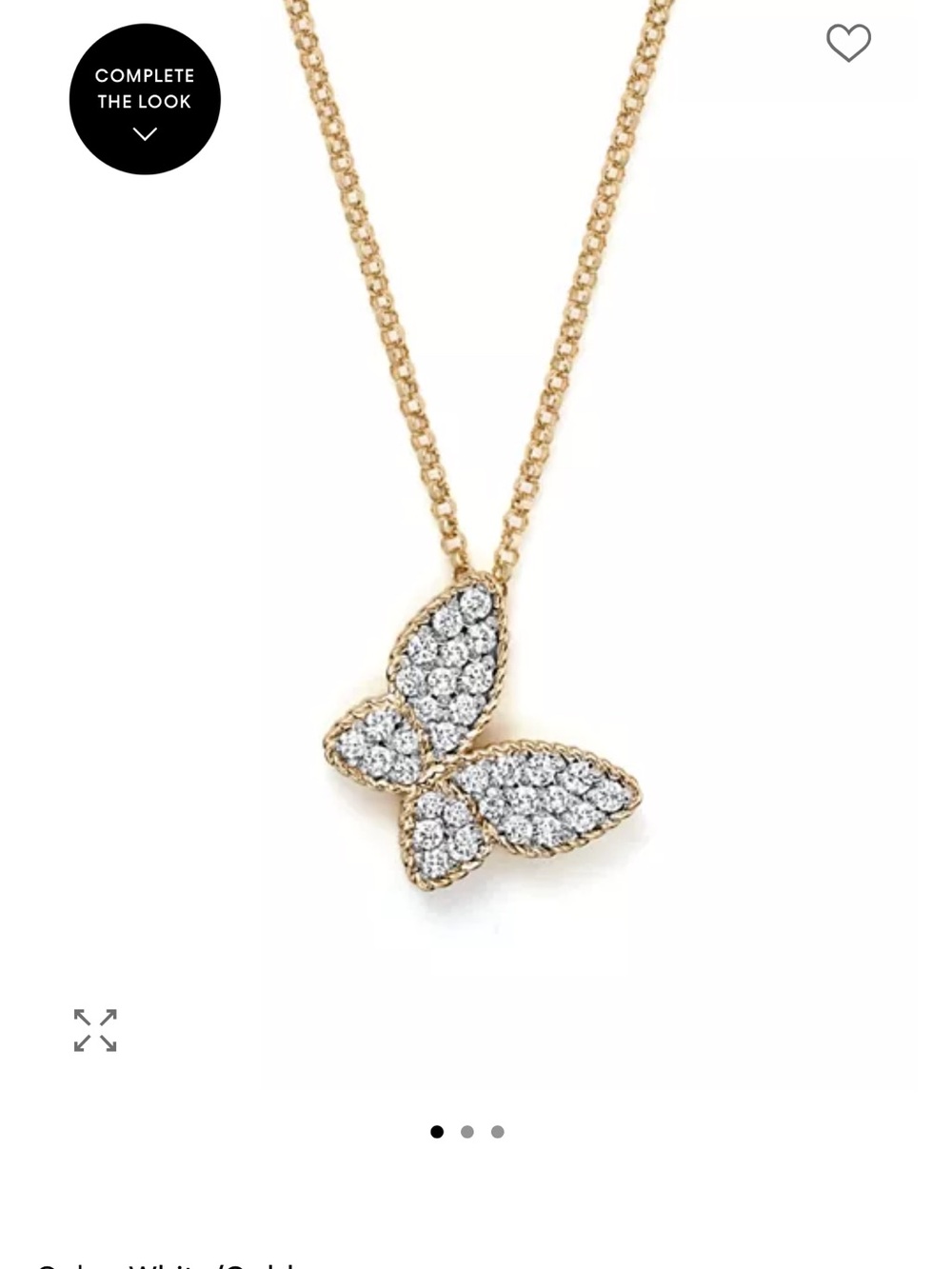 Roberto Coin Butterfly 18k YG diamond necklace 18 inches - Picture 7 of 12
